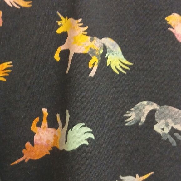 WONDER NATION Girls Cinched Front Cropped at Waist Pullover Navy Unicorn Top 7/8 - Picture 2 of 7